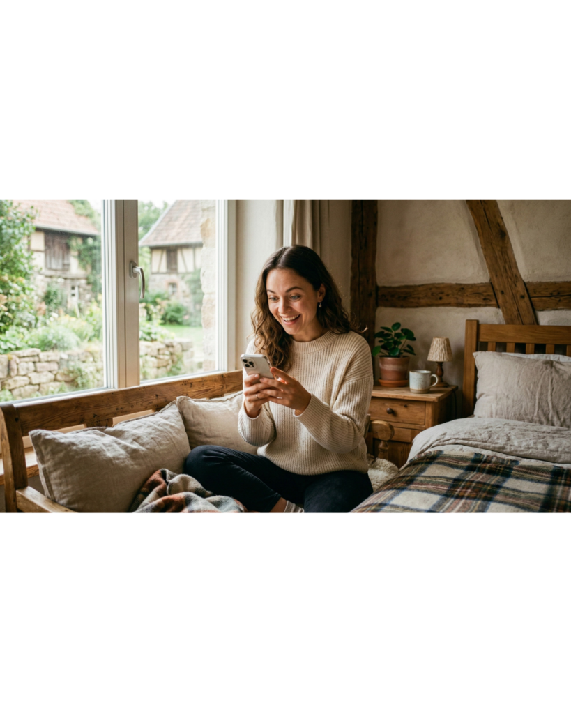 Positive Reaktion im Online-Dating Chat
