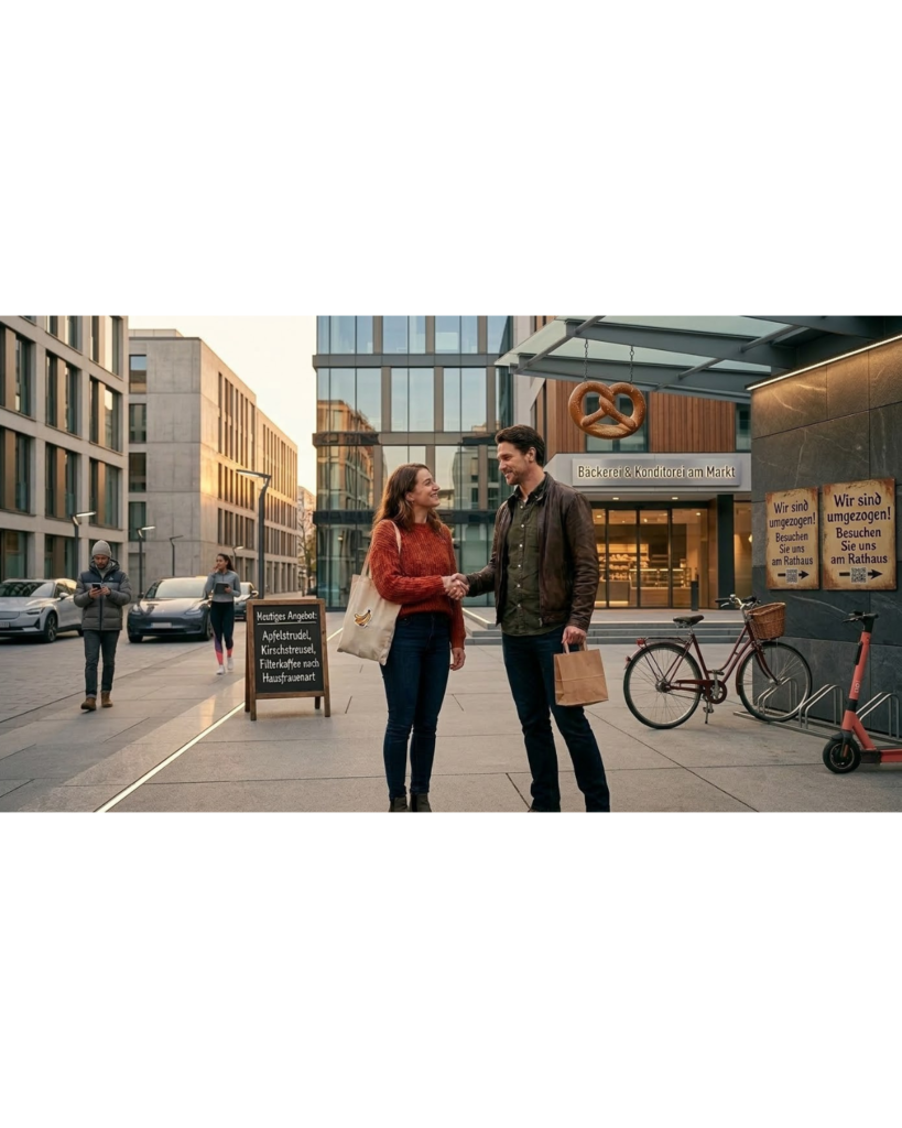 Paar verabschiedet sich nach einem erfolgreichen ersten Date