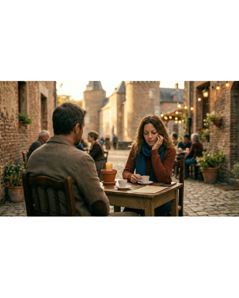 Person wirkt fasziniert aber unsicher beim Date