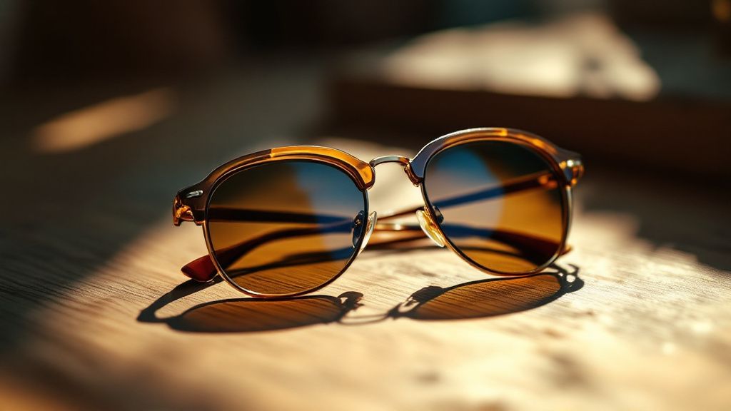 Sonnenbrille auf einem Tisch
