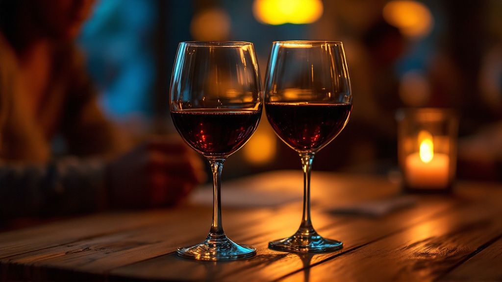 Zwei Gläser Wein auf einem Tisch