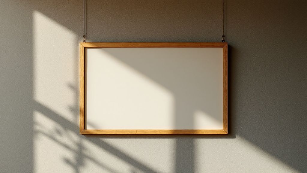 Unbeschriftetes Schild an einer Wand