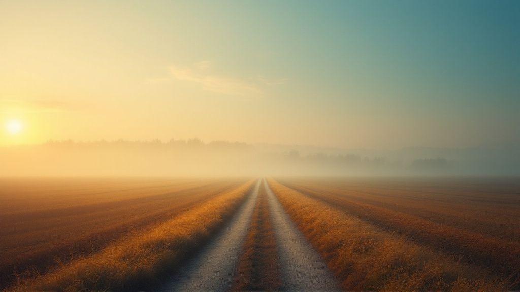 Weite Landschaft am frühen Morgen