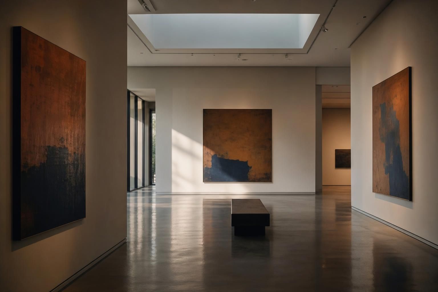 Ruhige Museumsgalerie mit moderner Kunst in Düsseldorf