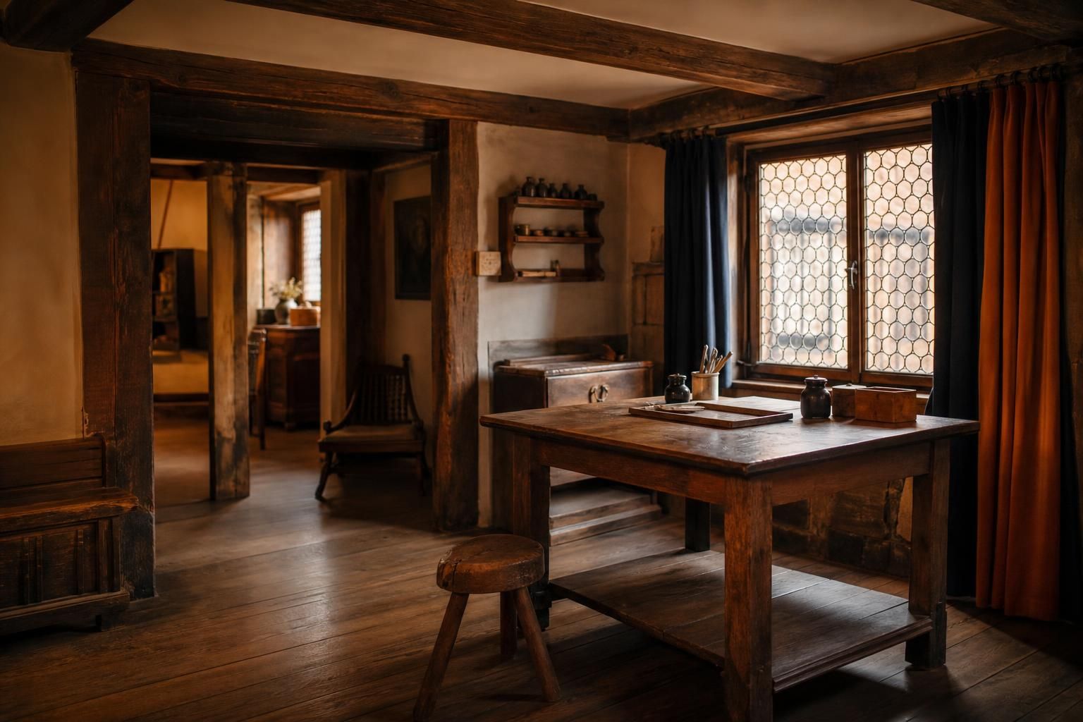Stube im Albrecht Dürer Haus mit Holzboden