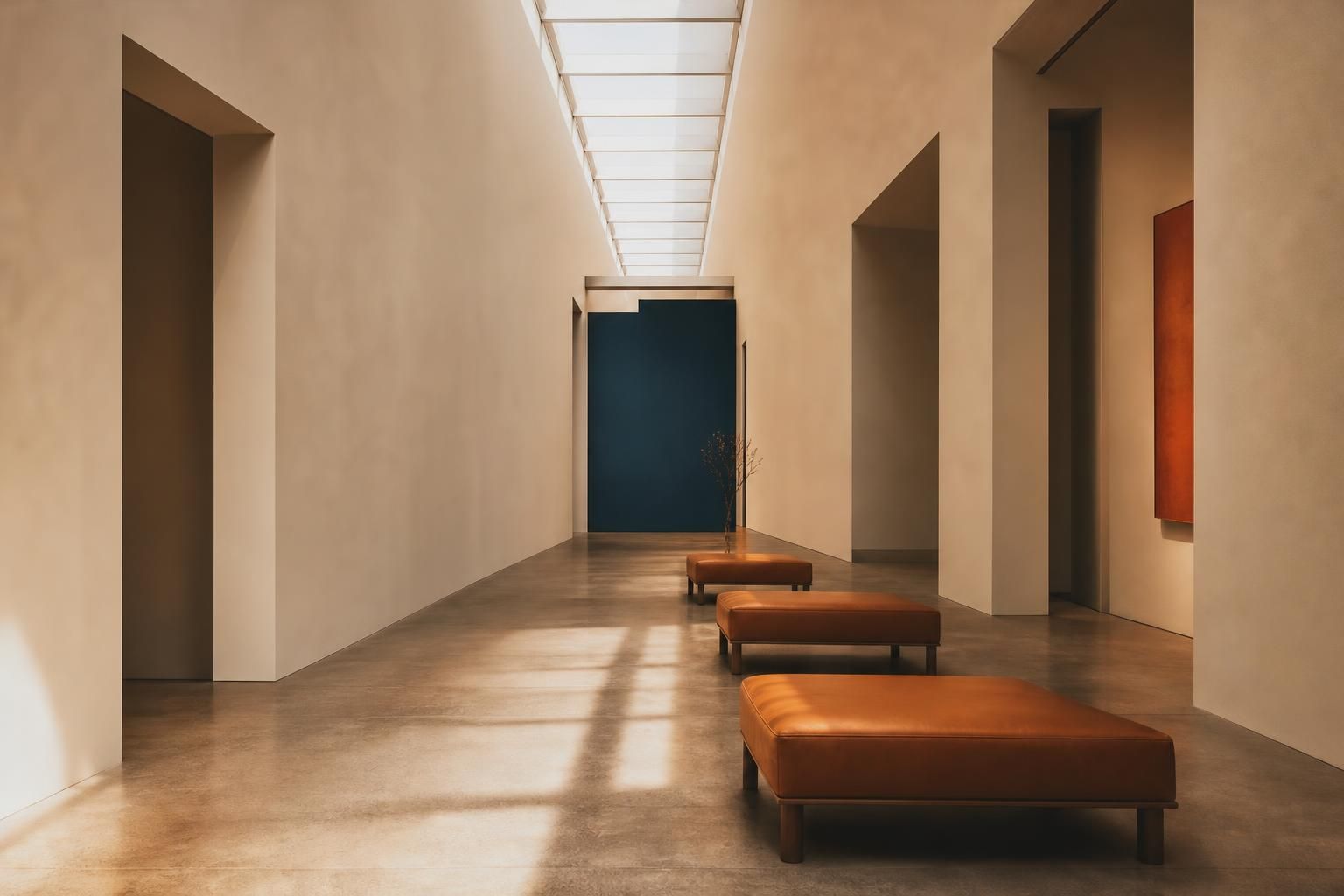 Leerer Gang im modernen Kunstmuseum