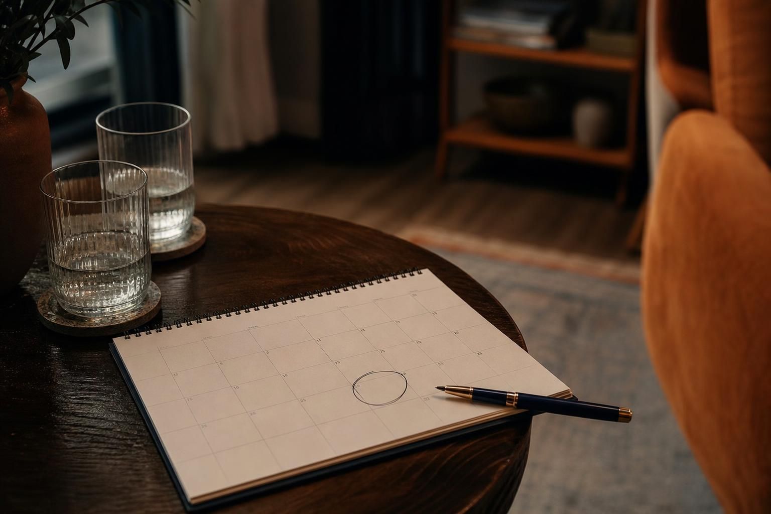 Kalender mit markiertem freien Feld